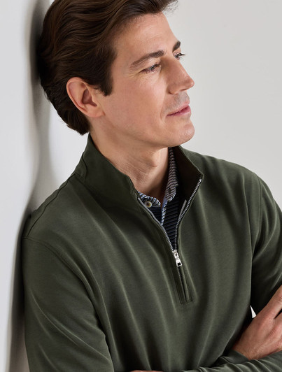 Soft Suede Performance Quarter Zip | Peter Millar