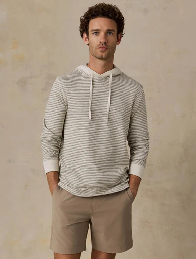 Sunwashed Slub Stripe Hoodie  Faherty