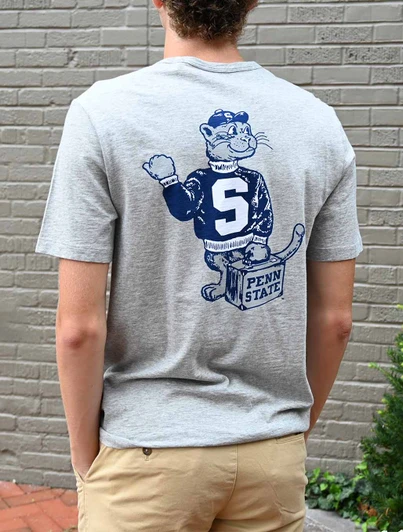 Penn State Hitchhiker Lion Sunwashed Pocket Tee | Faherty