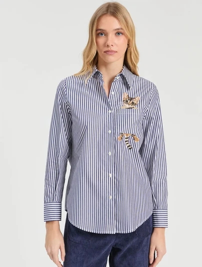 Striped Cat Blouse | Vilagallo