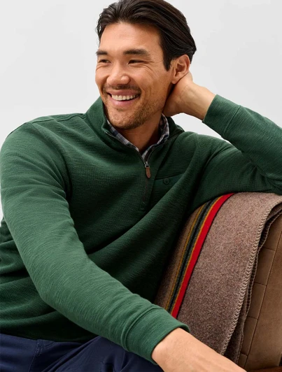 Flame Stitch Quarter Zip | Johnnie-O