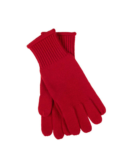 Red Crosby Gloves by EchoDesign Group, one size, wool and cashmere blend, brioche stitch gloves.