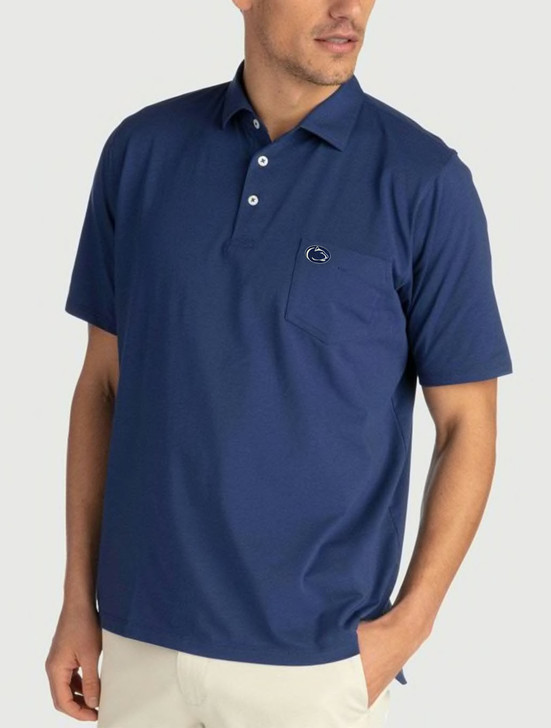 Penn State Solid Navy Cotton Polo B. Draddy Liam