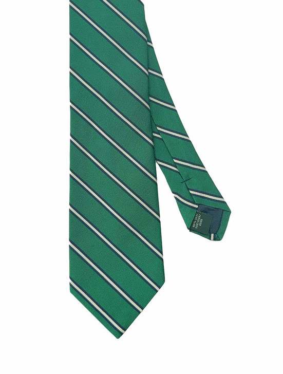 Green Striped Silk Tie | R. Hanauer