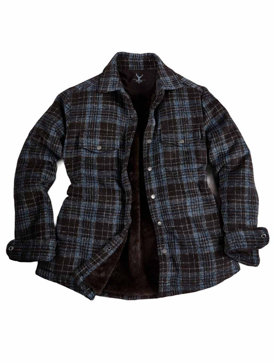 Plaid Flannel Mink Lined Shirt Jacket Nicoby