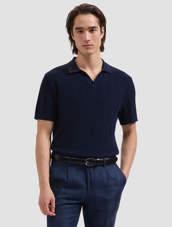 Short Sleeve Johnny Collar Sweater | Bugatchi