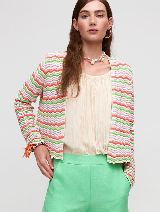 Wan Coral Chevron Knit Jacket | Aldo Martins