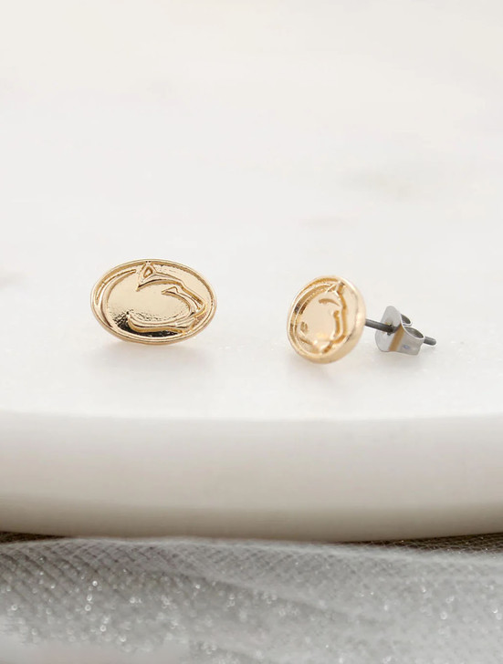 Penn State Gold Logo Stud Earrings | Seasons Jewelry