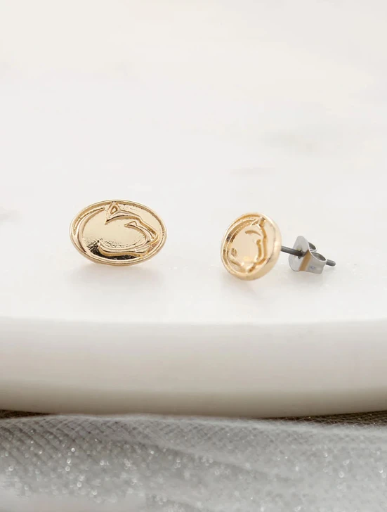 Penn State Gold Logo Stud Earrings | Seasons Jewelry