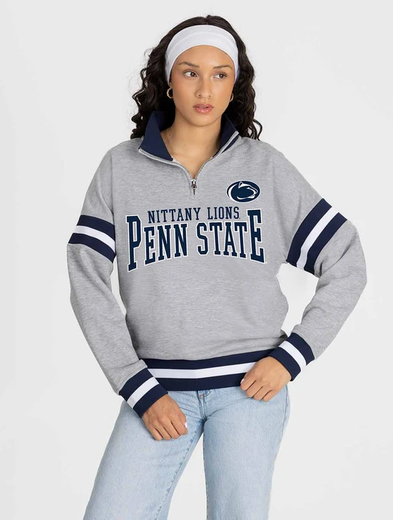 Penn State Stripe Trim Quarter Zip | Gameday Couture