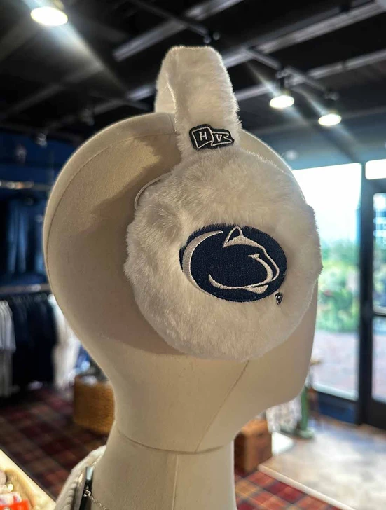 Penn State Fuzzy White Earmuffs | Hype and Vice