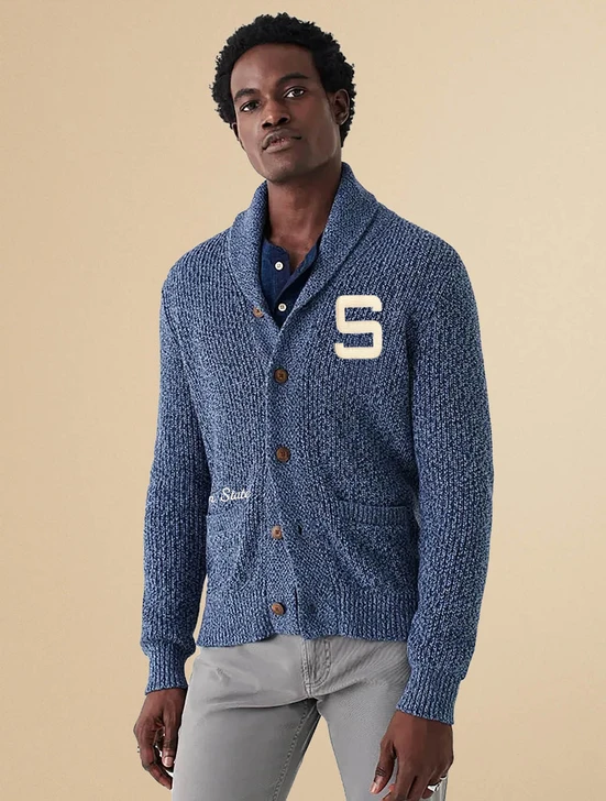 Penn State S Marled Cotton Cardigan | Faherty