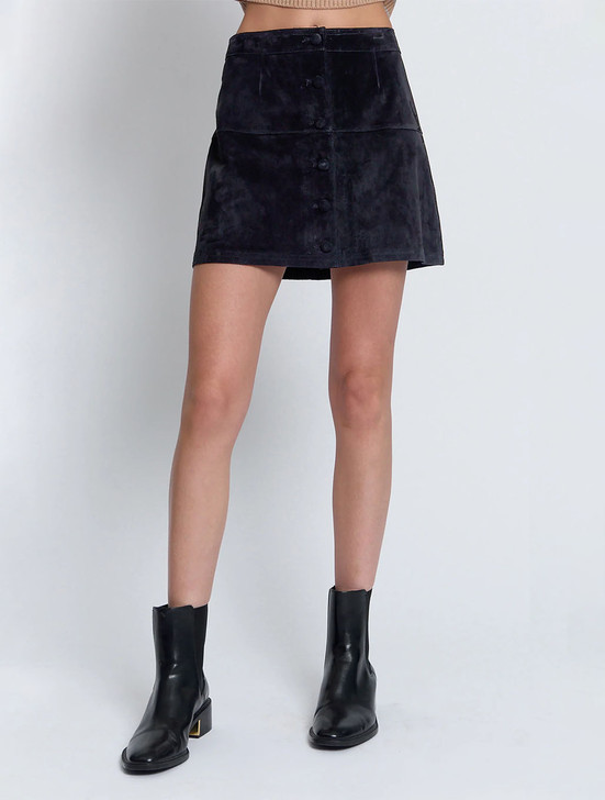 Scarlet Genuine Suede Button Skirt | Central Park West