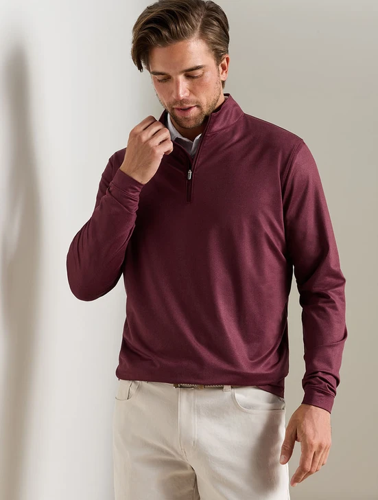 Perth Herringbone Performance Quarter Zip | Peter Millar