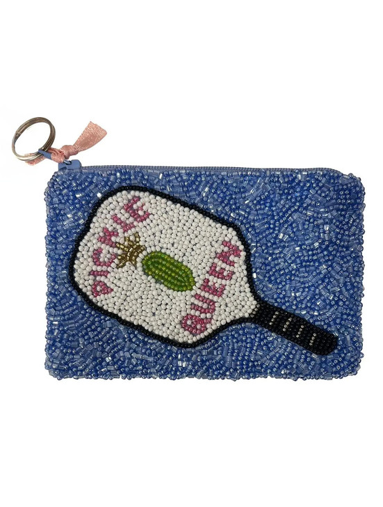 Pickleball Queen Beaded Coin Purse | Tiana Designs