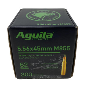 Aguila Centerfire Ammunition - Bulk Pack 5.56 GREEN TIP BULK PACK (M855) (300 Rounds) Aguila Centerfire Ammunition - Bulk Pack 5.56 GREEN TIP BULK PACK (M855) (300 Rounds)