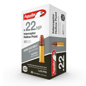 Aguila Rimfire Hollow Point Ammunition .22 LR INTERCEPTOR HP 40 GR (50 Rounds) Aguila Rimfire Hollow Point Ammunition .22 LR INTERCEPTOR HP 40 GR (50 Rounds)