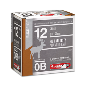 Aguila Shotshell Ammunition 12ga 2-3/4" 0Buck 1275fps (25 Rounds) Aguila Shotshell Ammunition 12ga 2-3/4" 0Buck 1275fps (25 Rounds)