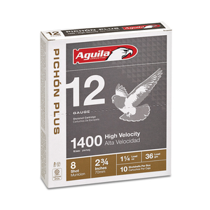 Aguila Shotshell Ammunition 12ga 2-3/4" 1-1/4oz 1400fps #8 (25 Rounds) Aguila Shotshell Ammunition 12ga 2-3/4" 1-1/4oz 1400fps #8 (25 Rounds)