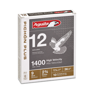 Aguila Shotshell Ammunition 12ga 2-3/4" 1-1/4oz 1400fps #9 (25 Rounds) Aguila Shotshell Ammunition 12ga 2-3/4" 1-1/4oz 1400fps #9 (25 Rounds)