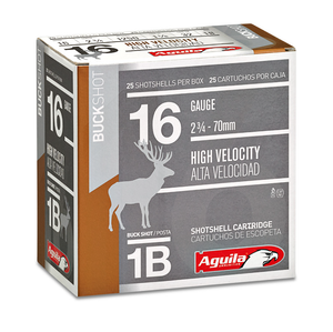 Aguila Sub-Gauge Ammunition 16ga 2-3/4" 1-1/8oz 1250fps 1Buck (25 Rounds) Aguila Sub-Gauge Ammunition 16ga 2-3/4" 1-1/8oz 1250fps 1Buck (25 Rounds)