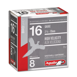 Aguila Sub-Gauge Ammunition 16ga 2-3/4" 1-1/8oz 1240fps #8 (25 Rounds) Aguila Sub-Gauge Ammunition 16ga 2-3/4" 1-1/8oz 1240fps #8 (25 Rounds)