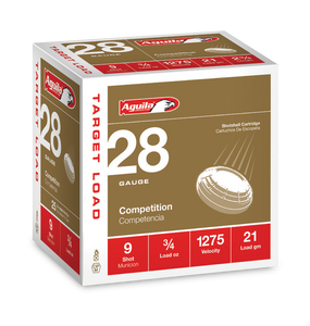 Aguila Sub-Gauge Ammunition 28ga 2-3/4" 3/4oz 1275fps #9 (25 Rounds) Aguila Sub-Gauge Ammunition 28ga 2-3/4" 3/4oz 1275fps #9 (25 Rounds)