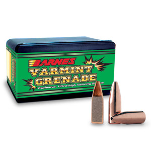 Barnes Bullets Bullets - Varmint Grenade (Lead Free, Explosive!), 22 cal (.224) 36gr Varmint Grenade FB (250/box) Barnes Bullets Bullets - Varmint Grenade (Lead Free, Explosive!), 22 cal (.224) 36gr Varmint Grenade FB (250/box)