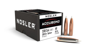 Nosler AccuBond Projectiles .338 Cal (.338) 300gr 50 Nosler AccuBond Projectiles .338 Cal (.338) 300gr 50