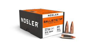 Nosler Ballistic Tip Varmint Projectiles .22 Cal (.224) 55gr 100 Nosler Ballistic Tip Varmint Projectiles .22 Cal (.224) 55gr 100