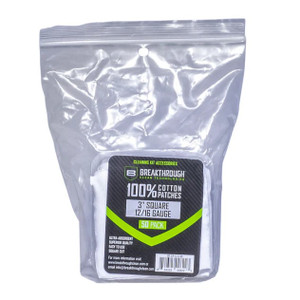 Breakthrough Square Cotton Patches ..3" x 3" 50pcs / .12-16 guage Breakthrough Square Cotton Patches ..3" x 3" 50pcs / .12-16 guage