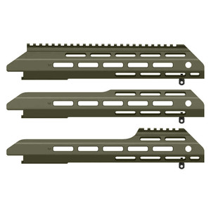 MDT ESS Chassis System - Fore-Ends - ESS Fore-end Partial Rail-15in - Cerakote O.D Green