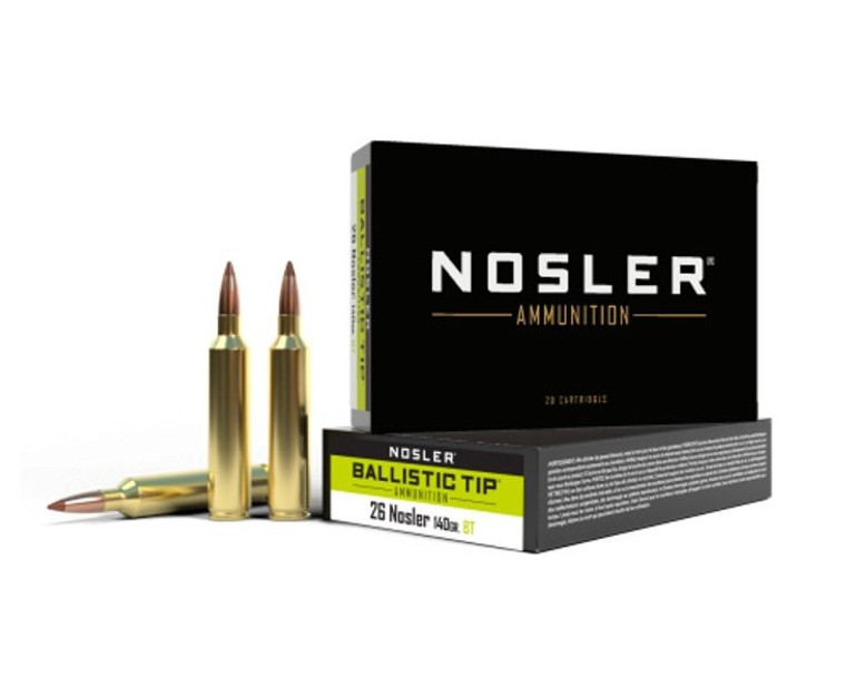Nosler Ballistic Tip Ammunition - 26 Nosler 140gr BT (20ct) **SPECIAL ORDER**