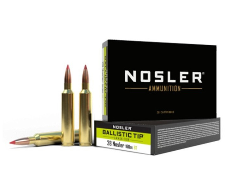 Nosler Ballistic Tip Ammunition - 28 Nosler 160g BT SP (20ct)