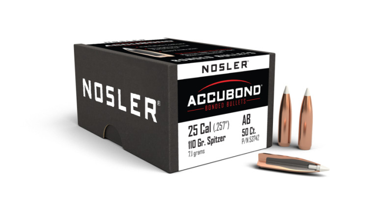 Nosler AccuBond Projectiles .25 Cal (.257) 110gr 50