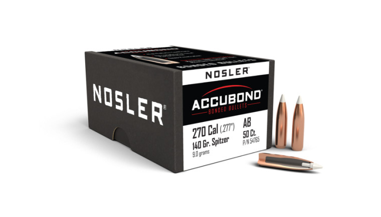 Nosler AccuBond Projectiles .270 Cal (.277) 140gr 50