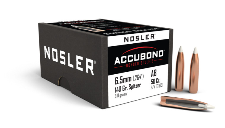 Nosler AccuBond Projectiles 6.5 mm/.264 Cal (.264) 140gr 50