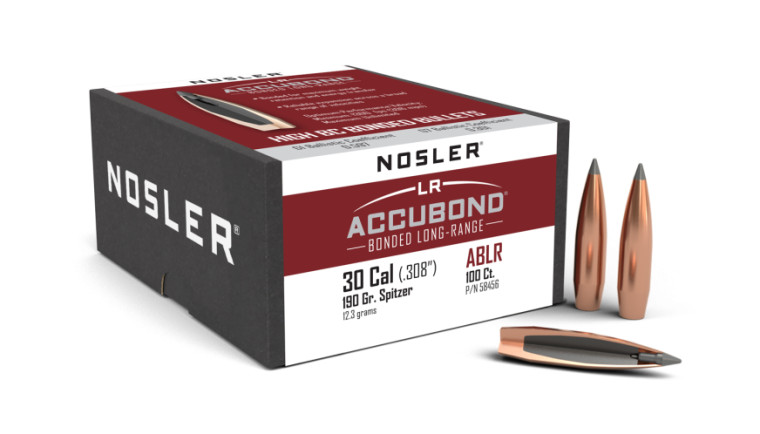 Nosler AccuBond Long Range Projectiles .30 Cal/7.62mm (.308) 190gr SP 100