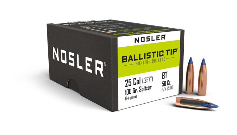 Nosler Ballistic Tip Hunting Projectiles .25 Cal (.257) 100gr 50