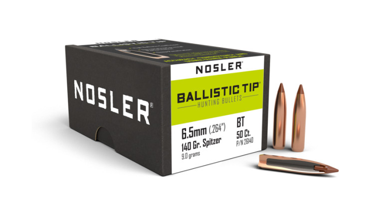 Nosler Ballistic Tip Hunting Projectiles 6.5 mm/.264 Cal (.264) 140gr 50