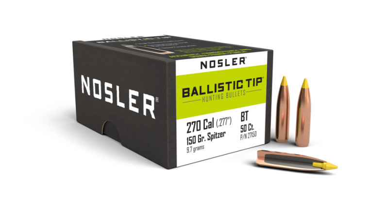 Nosler Ballistic Tip Hunting Projectiles .270 Cal (.277) 150gr 50