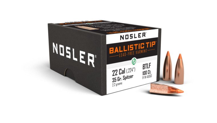 Nosler Ballistic Tip Lead Free Projectiles .22 Cal (.224) 35gr 100