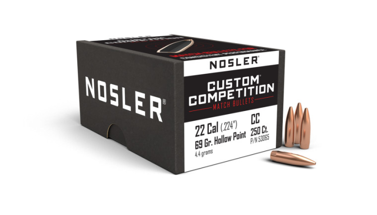 Nosler Custom Competition Projectiles .22 Cal (.224) 69gr HPBT 250