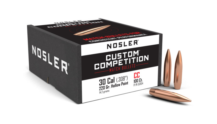 Nosler Custom Competition Projectiles .30 Cal/7.62mm (.308) 220gr HPBT 100