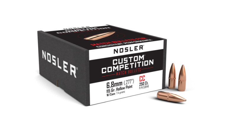 Nosler Custom Competition Projectiles 6.8mm 115gr w/Cannelure 250