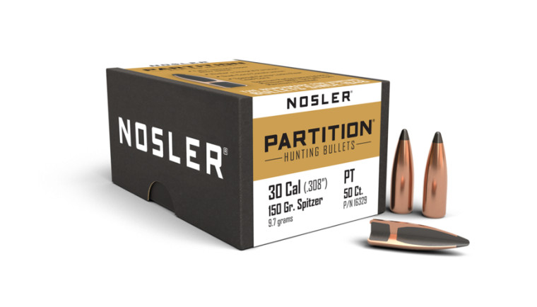 Nosler Partition Projectiles .30 Cal/7.62mm (.308) 150gr 50