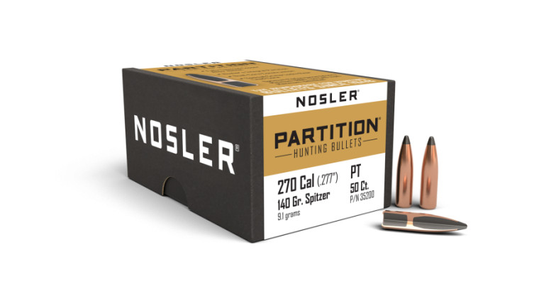 Nosler Partition Projectiles .270 Cal (.277) 140gr 50