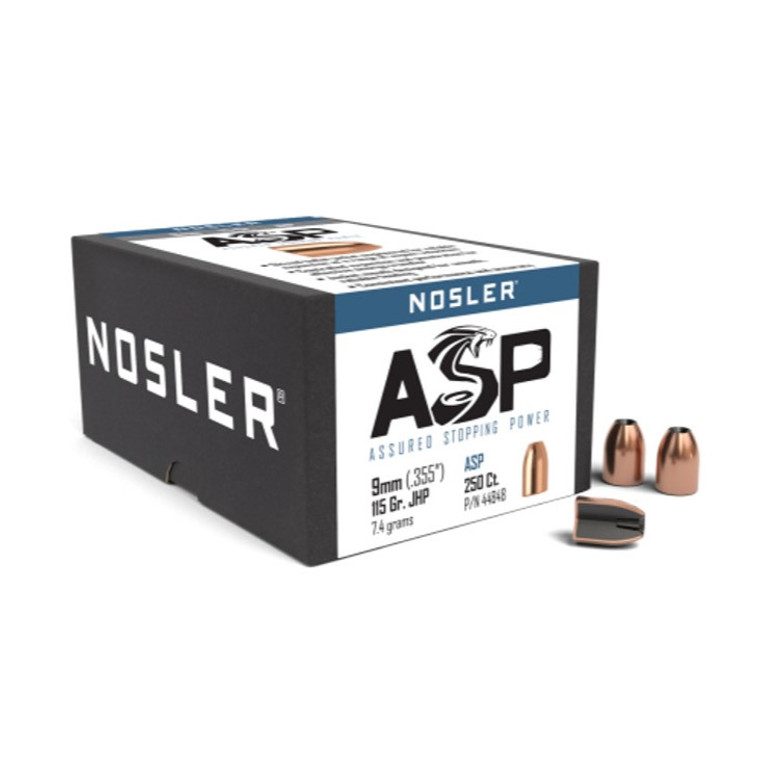 Nosler Hand Gun Projectiles 9mm (.355) 115gr JHP 250