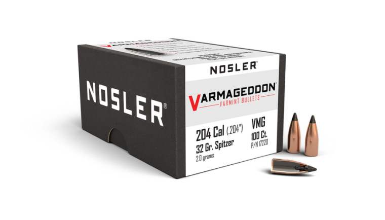 Nosler Varmageddon Projectiles .20 Cal (.204) 32gr FB Tipped 100