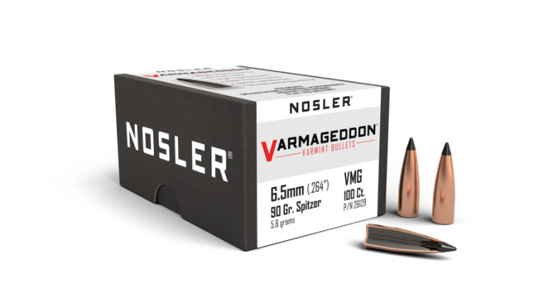 Nosler Varmageddon Projectiles 6.5 mm/.264 Cal (.264) 90gr FB Tipped 100